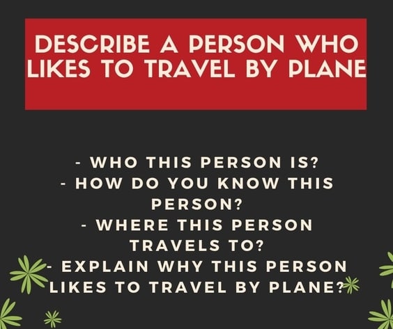 Describe a person who likes to travel by plane