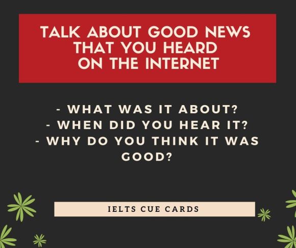 Talk about Good news that you heard/received/read on the internet